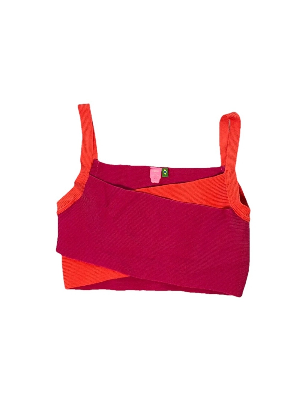Fram Rio Knit Cro Top Crisscross Ribbed Small